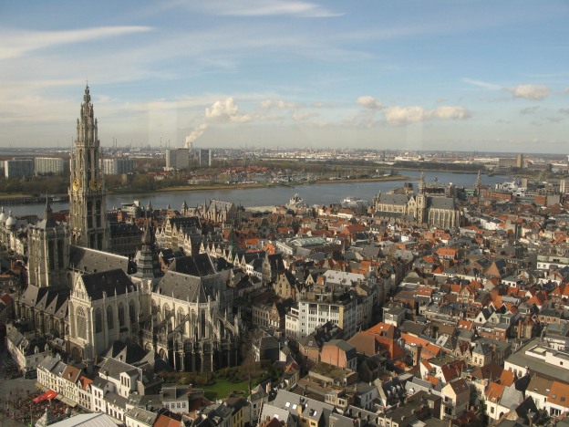 Antwerpy - pohľad z Boerentoren - 1
