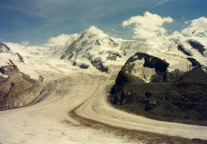 Švajčiarske Alpy. Ľadovec pod Monte Rosa - 4