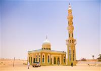 Sudán a Eritrea - Extrémne fotogenická púštna mešita - Al-Shryan Mosque -  popri diaľnici Khartoum - Karima. foto: Mar - 4