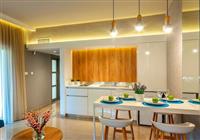 Kuchynský kútik v apartmáne hotela Malama Beach Holiday Village v Protarase, na Južnom Cypre